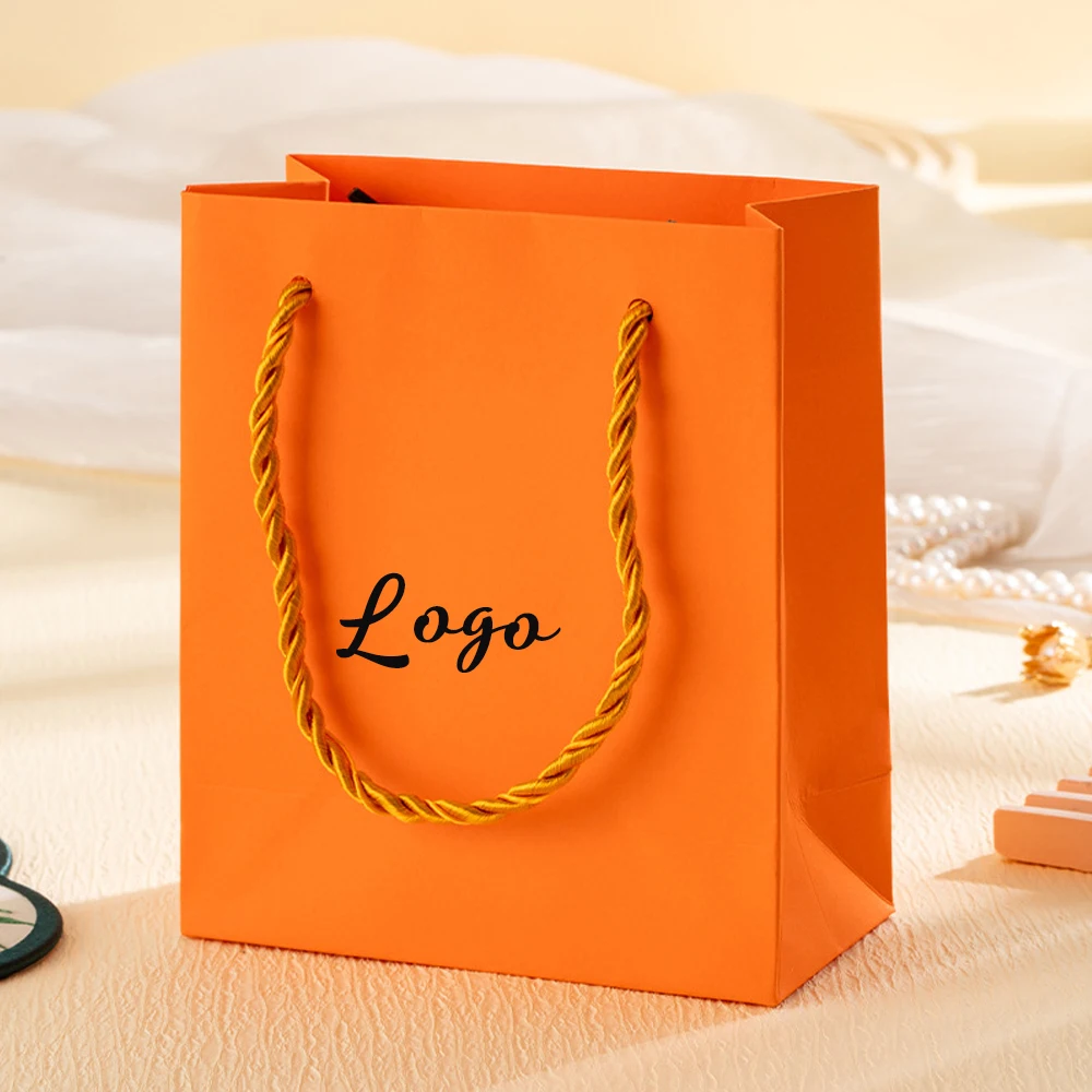 أكياس هدايا صغيرة بمقابض 14x12.5x6 سنتيمتر الوردي شكرا لك ورقة هدية التفاف حقيبة بوتيك التسوق السائبة لحفل الزفاف دش الزفاف #2