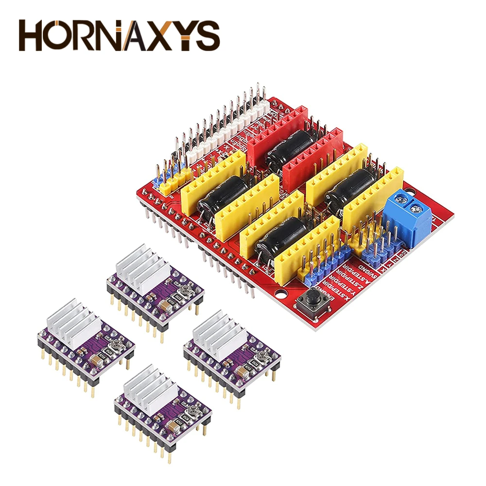 CNC Shield V3 Engraving Machine/3D Printer + 4pcs A4988 /4pcs DRV8825 Stepper Motor Driver With Heat sink Driver Expansion Board