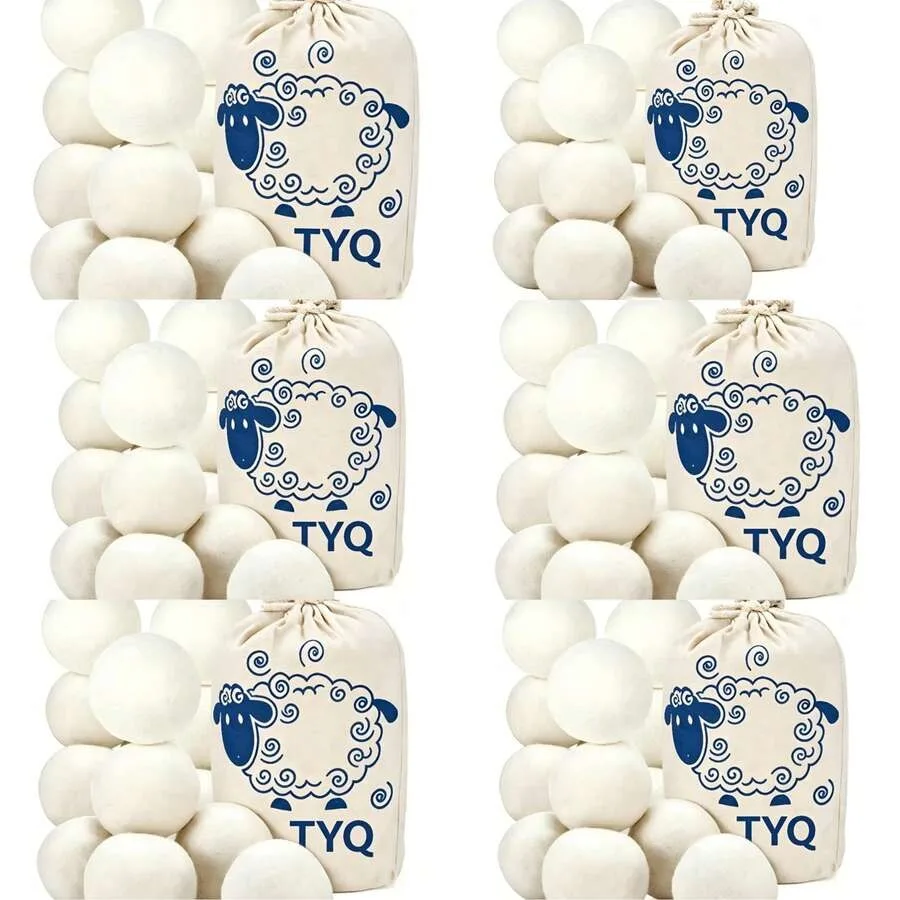 72PCS Handy Laundry Wool Dryer Balls - Fabric Softener, Reusable, Reduces Clothing Wrinkles And Saves Drying Time, Better Alter