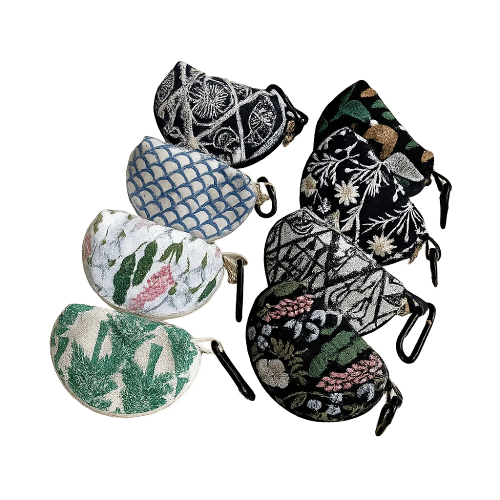 بسيطة لطيف التطريز حقيبة التخزين زهرة الكورية نمط العرقية نمط محفظة نسائية للعملات المعدنية سستة الحقيبة القطن الكتان سماعة حقيبة حقيبة مفاتيح #3