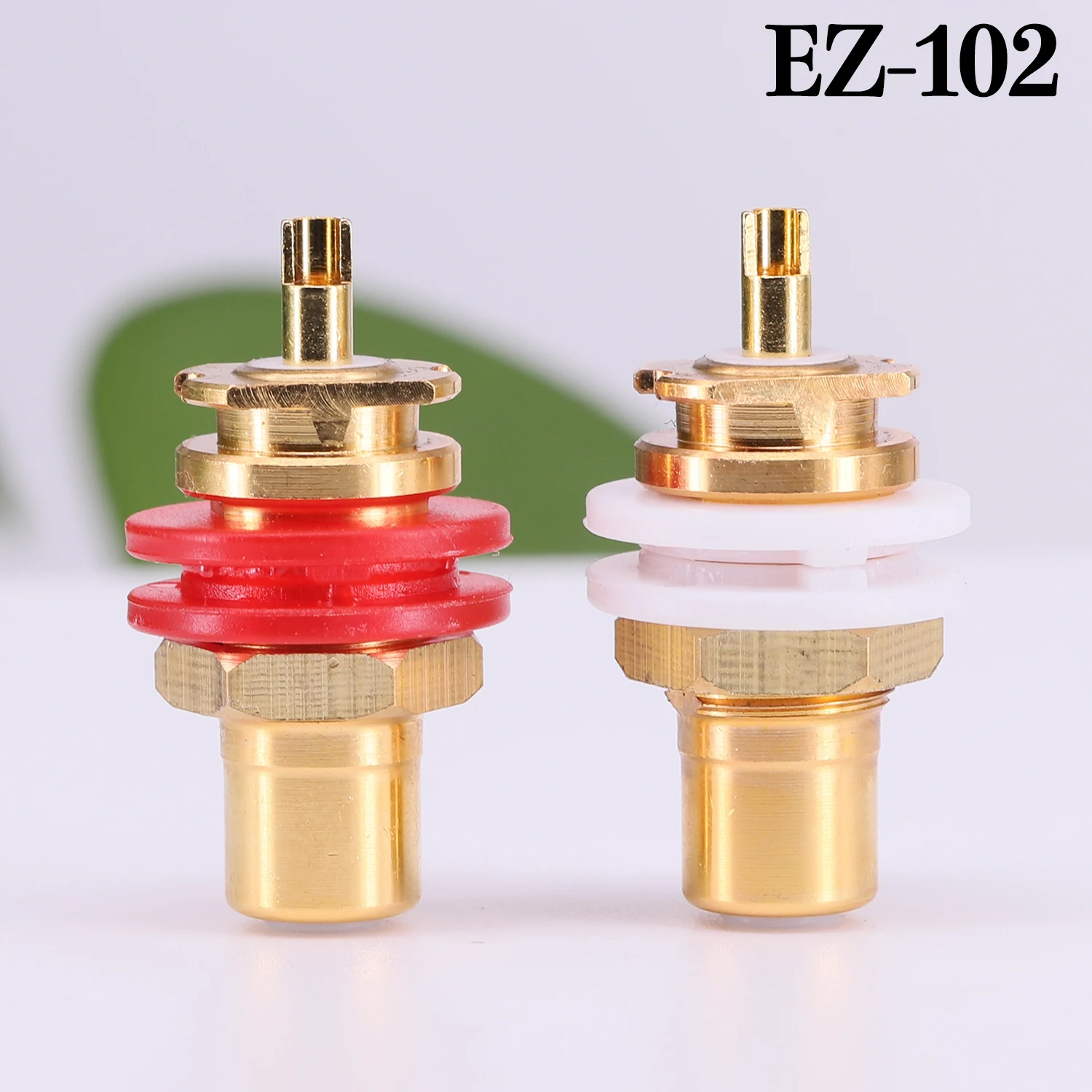 

EIZZ EZ-102 24K Gold Plated Brass Audio Terminal Jack Panel Mount RCA Lotus Head Welding Female Socket Connector