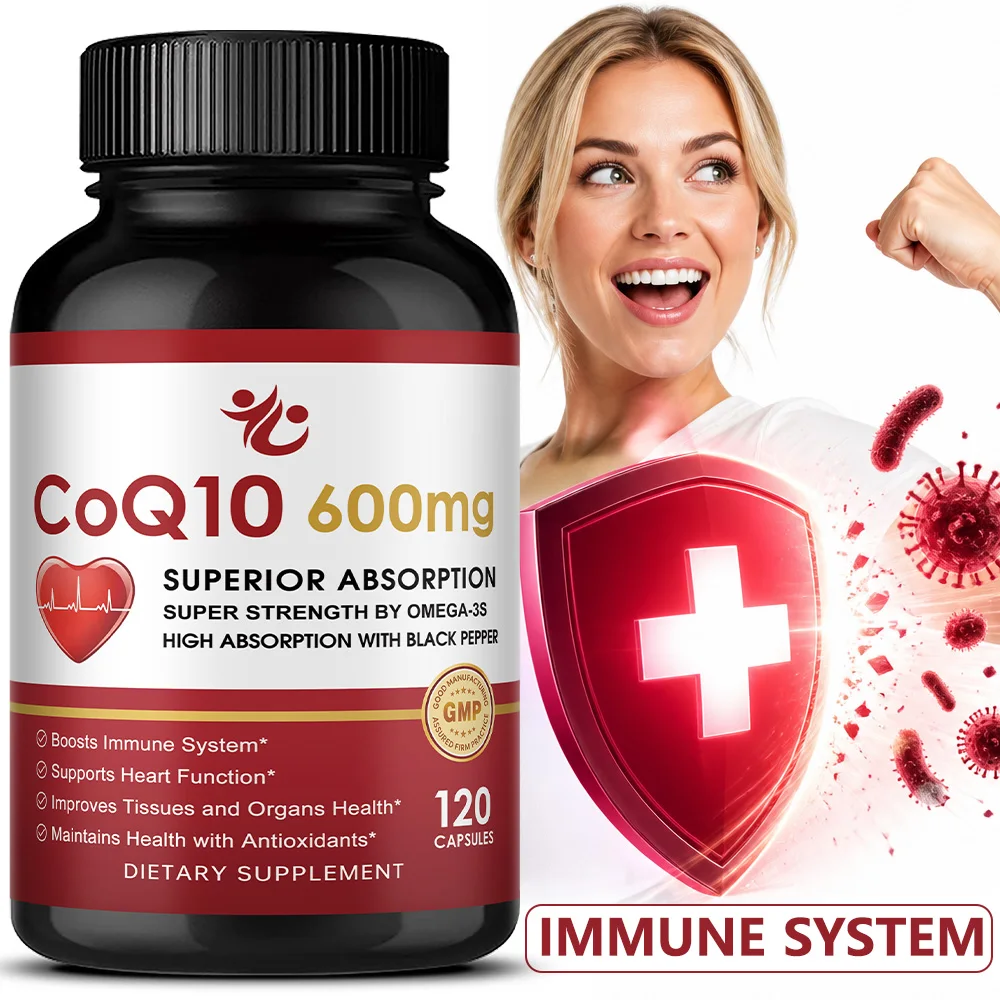 Coenzyme Q10 Capsules Containing PQQ, BioPerine, and Omega-3 Antioxidant Energy Health Support