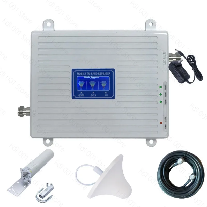 Foreign tri-band 900/1800/2100MHz 2G, 3G, 4G mobile signal amplifier enhanced and expanded receiver