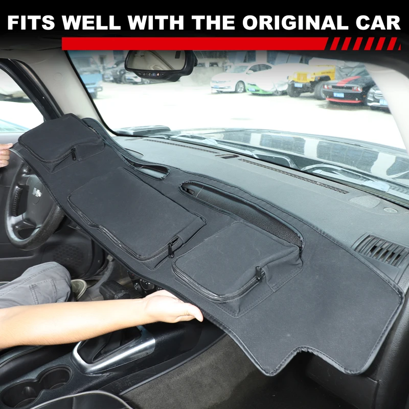 

For Hummer H3 2005-2009 Car Dashboard Sunscreen Pad with Zipper Storage Bag Interior Car Accessories