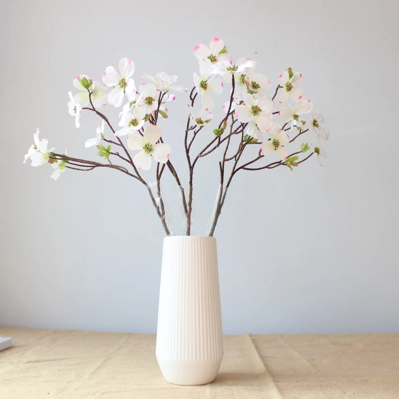 3 Pcs Dogwood Spray Artificial Flowers High Simulation Wedding Decoration Home House Using