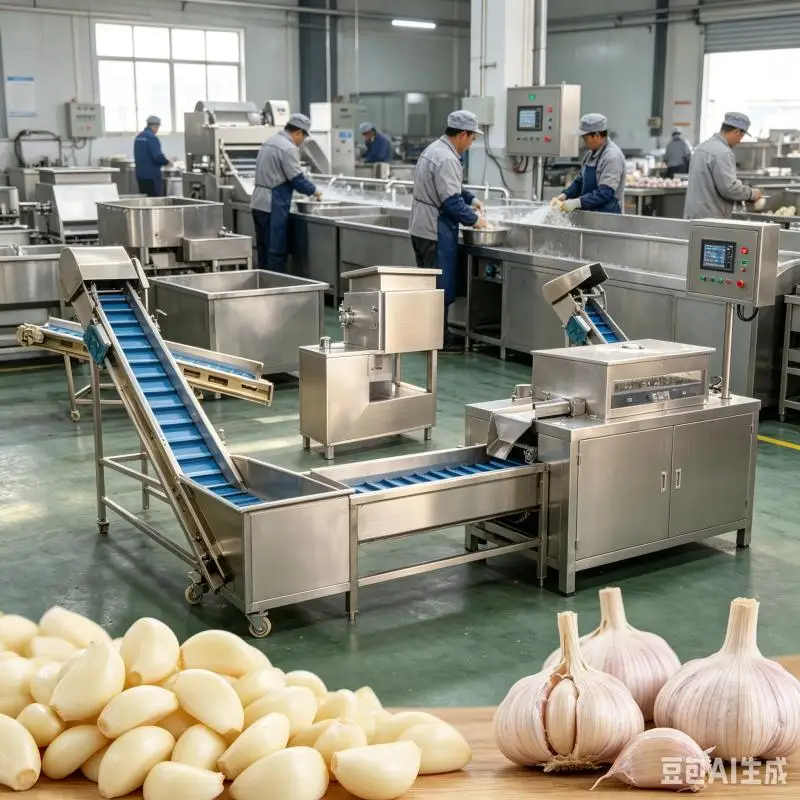 Garlic Peeling Machine Multiple Yields Garlic Peeling Machine Commercial 300 Kg/h Garlic Peeling Production Line Customized