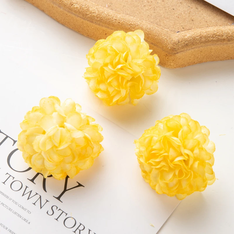50 Stück künstliche Hortensien für Hochzeit, Garten, Heimdekoration, Weihnachtsfeier, DIY-Süßigkeitsschachtel, Sammelalbum, rosa Kugel, Chrysantheme – Detail 18