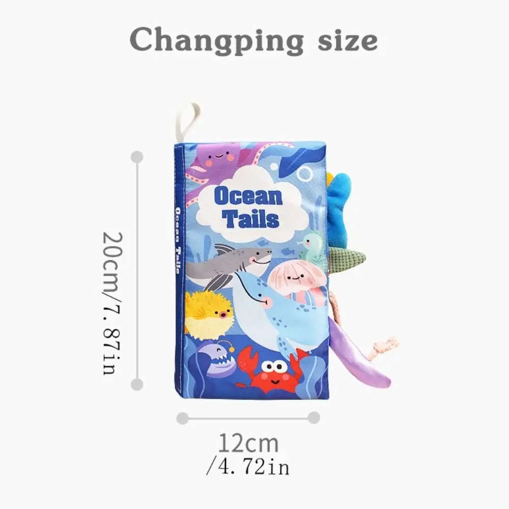 สัตว์หางเด็กหนังสือเด็กการศึกษาเด็กหนังสือผ้านุ่มปริศนาแบบโต้ตอบหนังสือของขวัญวันเกิด