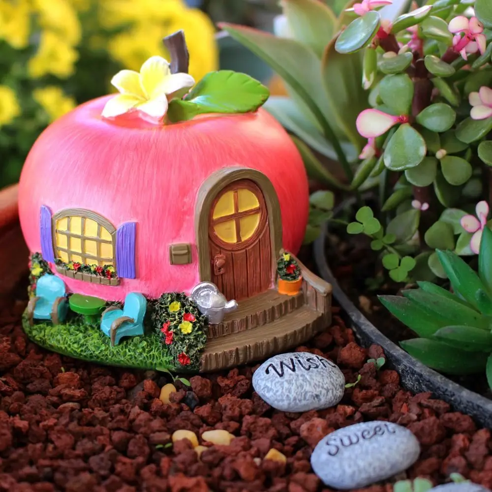 Simulation Apple House Ornaments Resin Apple Craft Decoration Garden Courtyard Apple Decoration Garden Accessories