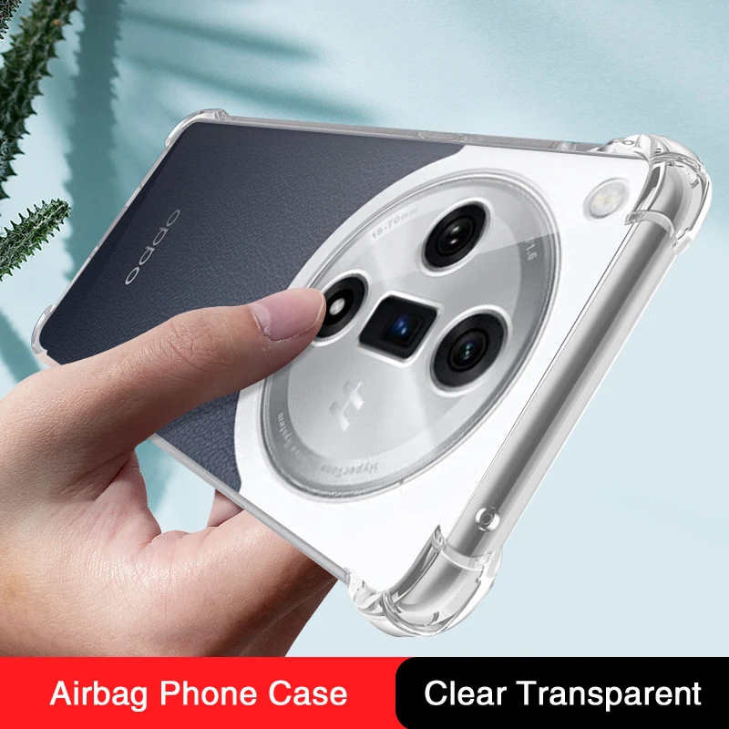 Coque Luxury Transparent Silicone Case for OPPO FindX7 Find X7 Ultra X7Ultra 5G Airbag Back Cover Funda Mobile Phone Accessories