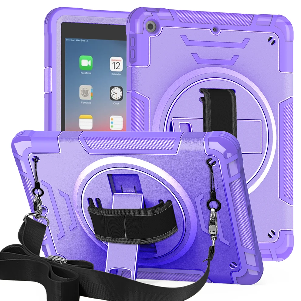 

Чехол для iPad 5-го 6-го поколения, 9,7 дюйма, 2017/2018, противоударный, прочный гибридный чехол для планшета с ремешком на подставке
