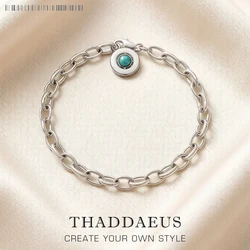 Blue Link Chain Charm Bracelets,2019 Autumn 925 Sterling Sliver Gift for Women Men,Europe Style Jewelry,Fashion Accessorie Club