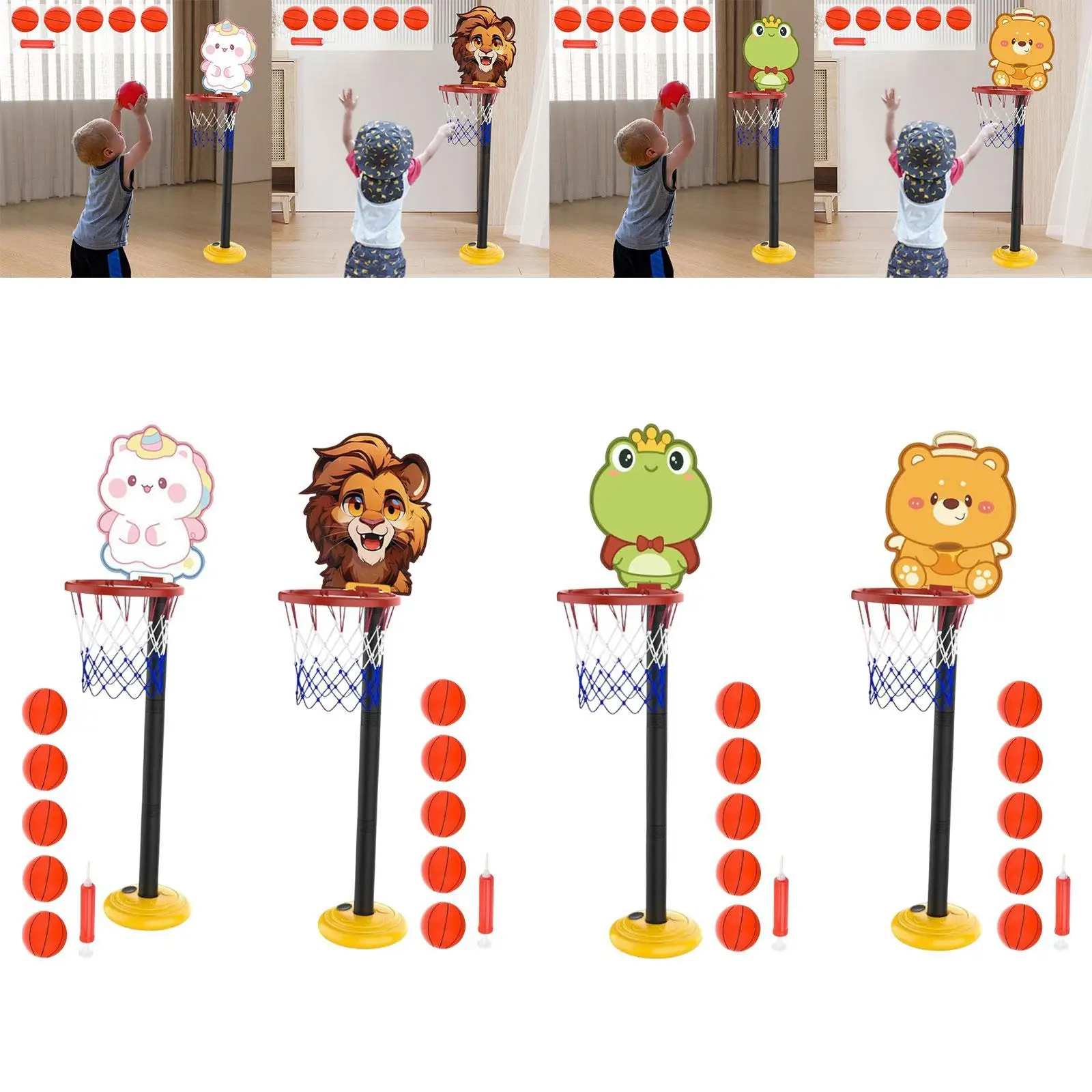 Kinder-Basketballkorb-Set, Basketball-Ständer, Korb für den Rasen von Indoor-Mädchen