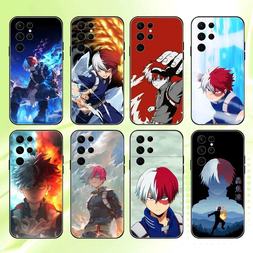 

My Hero Academia Shotodoroki Phone Case For Samsung S 25,24,23,22,30,21,10,9,Ultra,Plus,Lite,FE,4,5G Black Soft Case