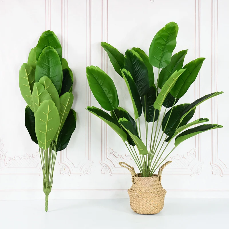 

82/90cm Artificial Plant Banana Tree Leaf Fake Palm Leaves Large Tropical Palm Tree Green Plant Home Indoor Outdoor Decorations