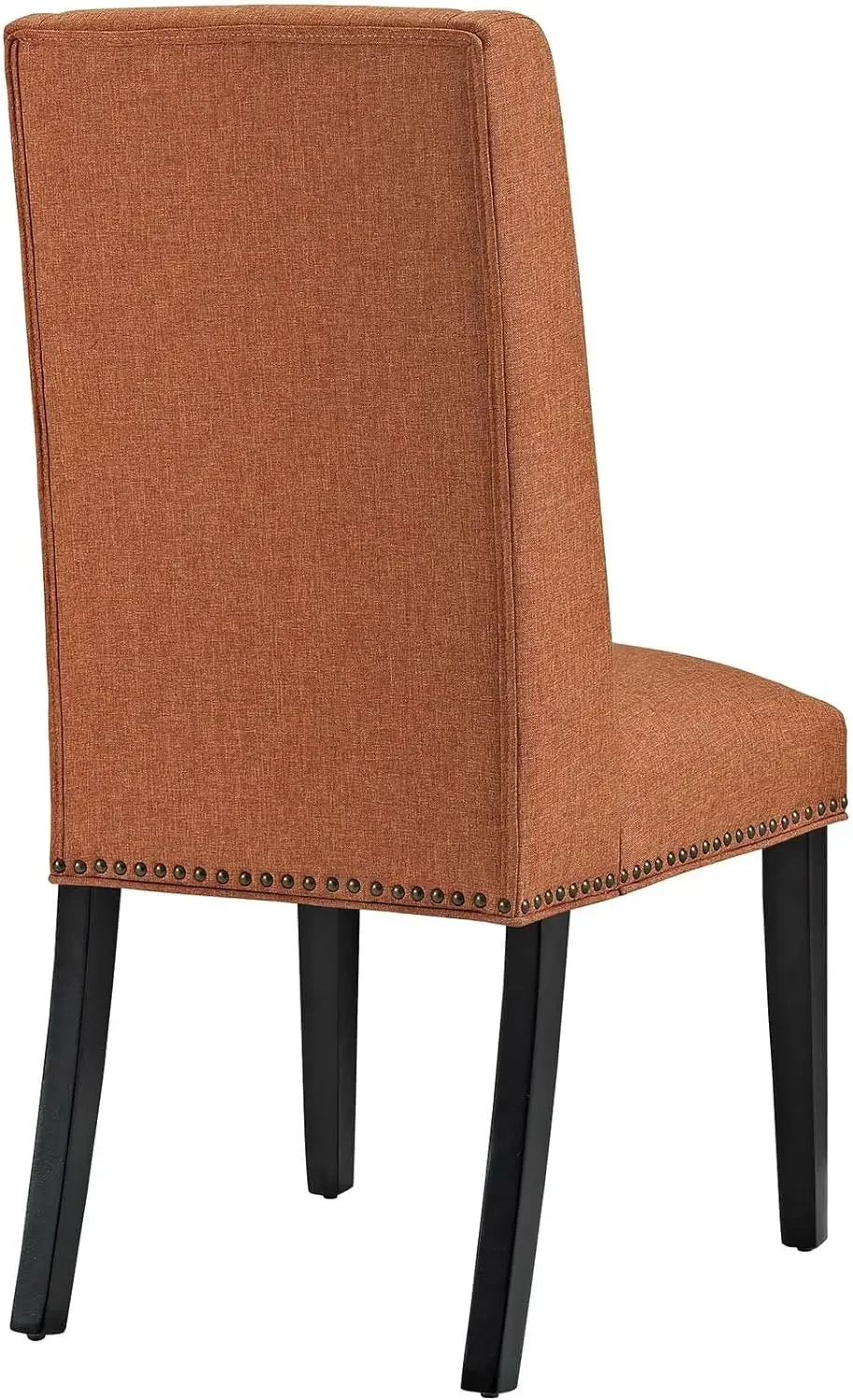 Baron Modern Tall Back Wood Upholstered Fabric, Dining Chair, Orange