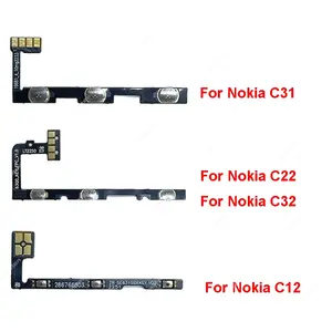 Bilashmart Volume Power Side Button Flex Cable Nokia C12 C22 C32 C31 C21 Plus On Off Power Volume Key Flex Ribbon Replacement Parts