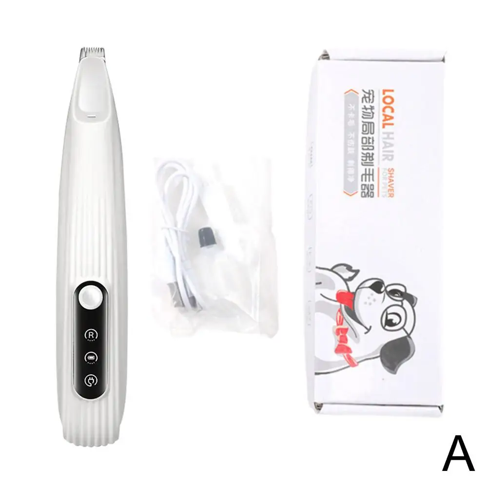 Pet Dog Electric Groomer Trimmer With Led Light Waterproof Hair Low Pet Hip Ear Paw Trimmer Shaver Foot Noise Foot Face D2h8