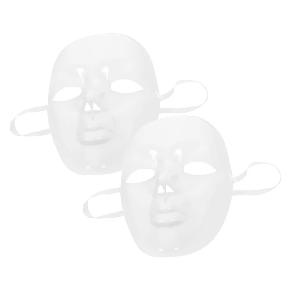 

2pcs Diy Hand Drawing Blank Unpainted Pp Masks For Party Masquerade Carnival Adult Costume Decorate Creative Face Masks