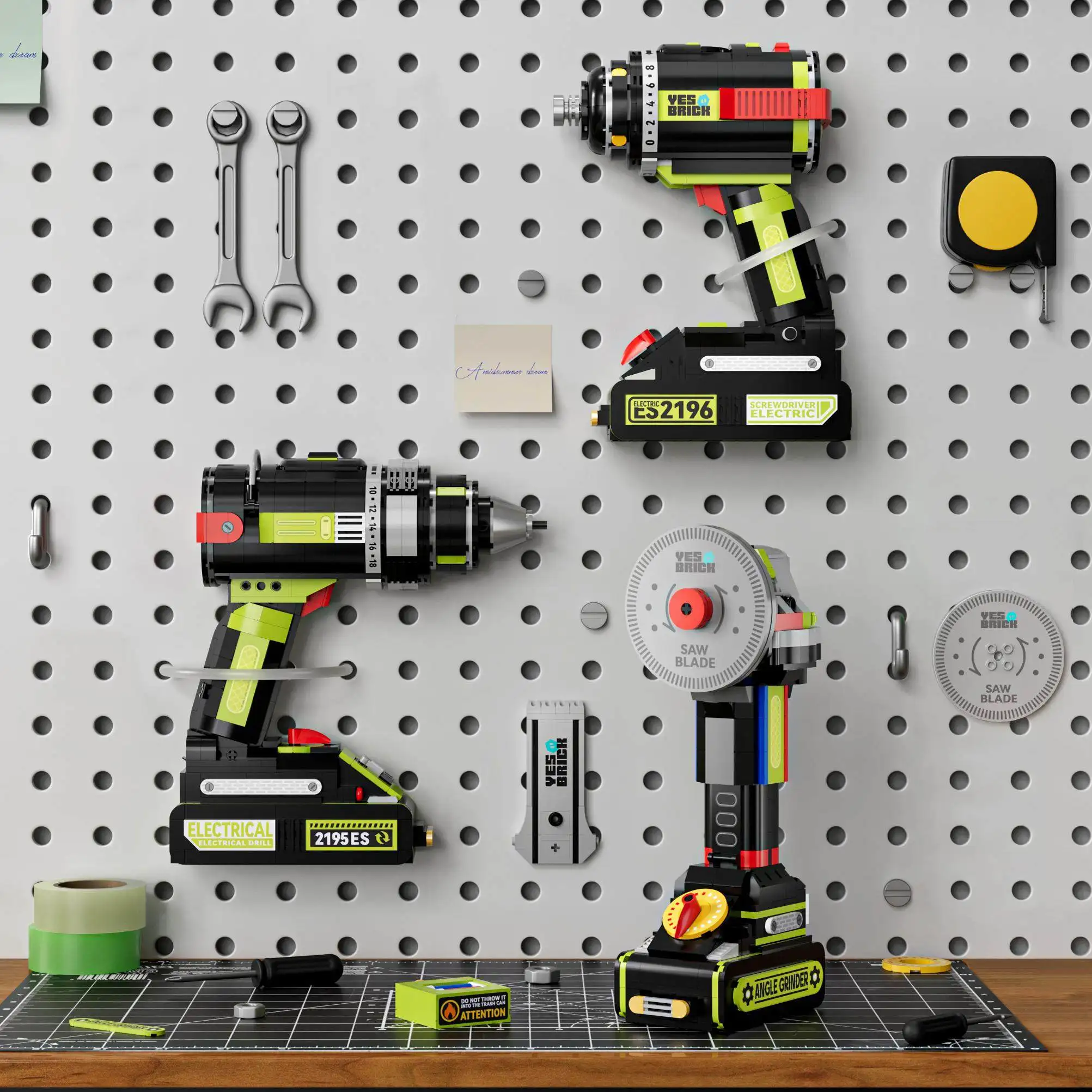 

Corner grinder, electric drill, electric rotor, home tools, assembling building blocks, ornaments, boys' birthday gifts
