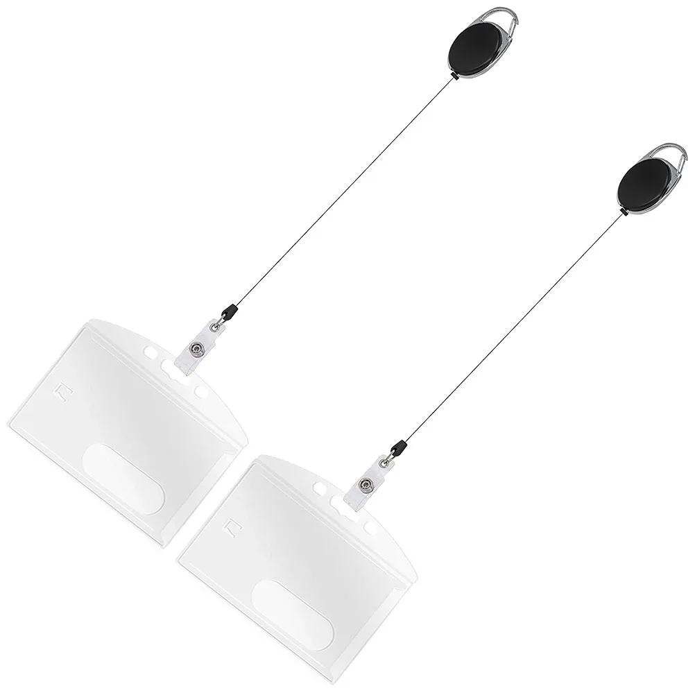 

2 шт., прозрачный держатель для бейджа из цинкового сплава, АБС-пластик для офиса, дома, школы, держатель для бейджа с карабином