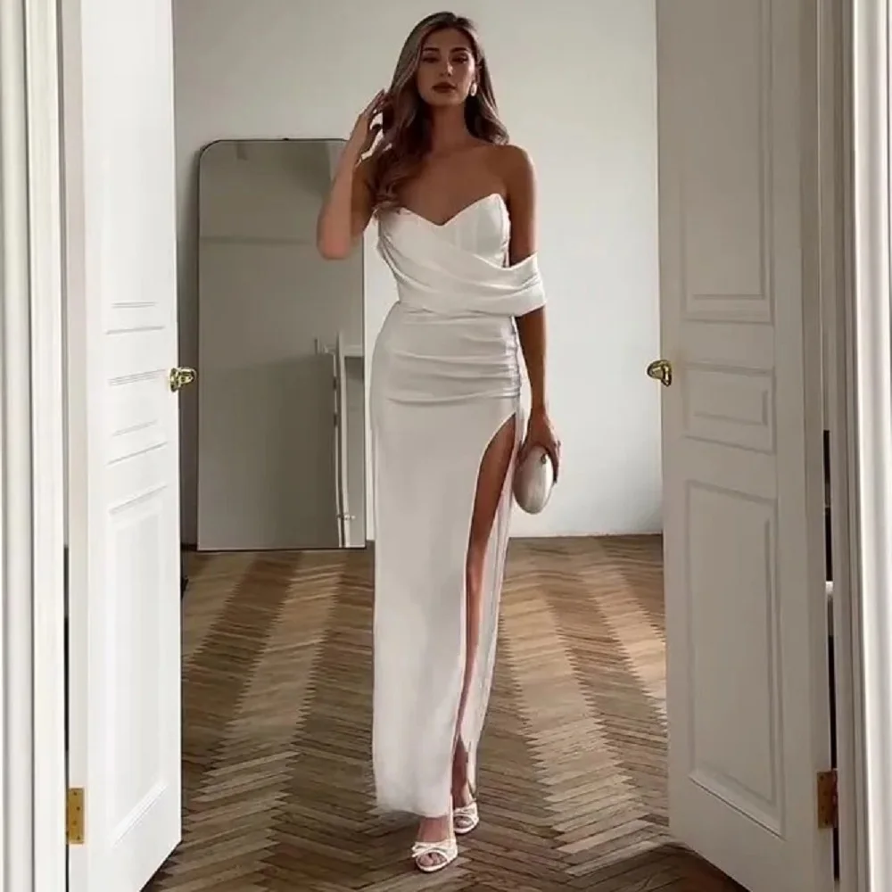 Toofgon Customized Tight Bride Wedding Dresses One Shoulder Corset Formal Party Occasion Bridal Gowns Wedding Photography Dress