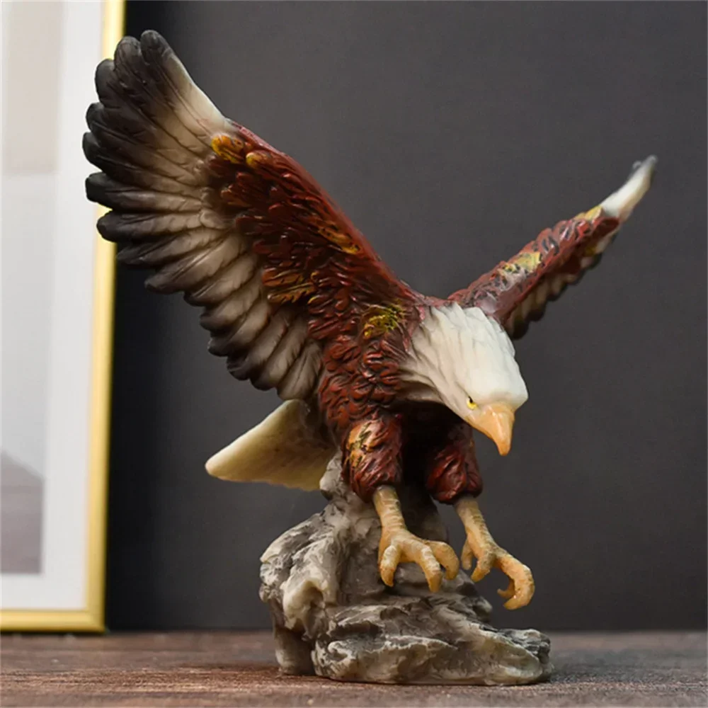 Eagle Statue Resin Animal Ornament Color/Gold Falcon Sculpture Home Decoration Crafts Office Figurines Desktop Accessories Gift view 3