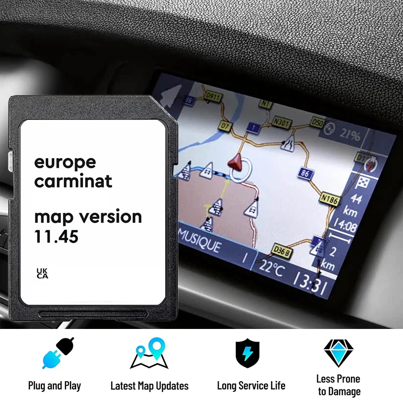 Carminat 11.45 Europe Maps for Renault Megan/Clio/Laguna/Scene Car Version 2025 Sat Nav GPS Navigation 8201756571 SD Card 8GB