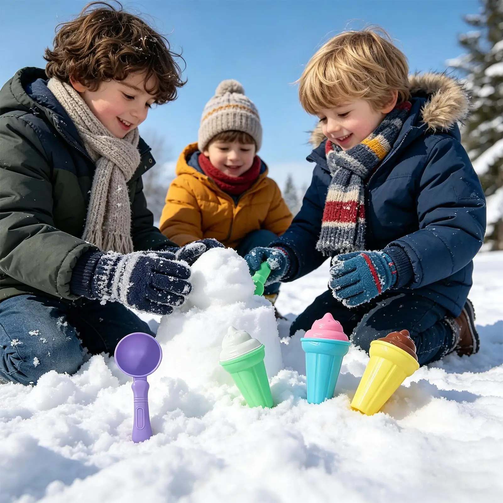 

7-piece Set Play House Toy Beach Ice Cream Tube Digging Spoon Set Plastic Ice Cream Cup Beach Toy