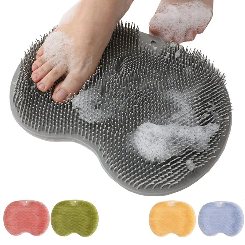 

VVBC-10PCS Shower Foot Scrubber Mat With Non-Slip Suction Cups Foot Back Cleaning Pad Back Washer Exfoliating Bath Wash Pad