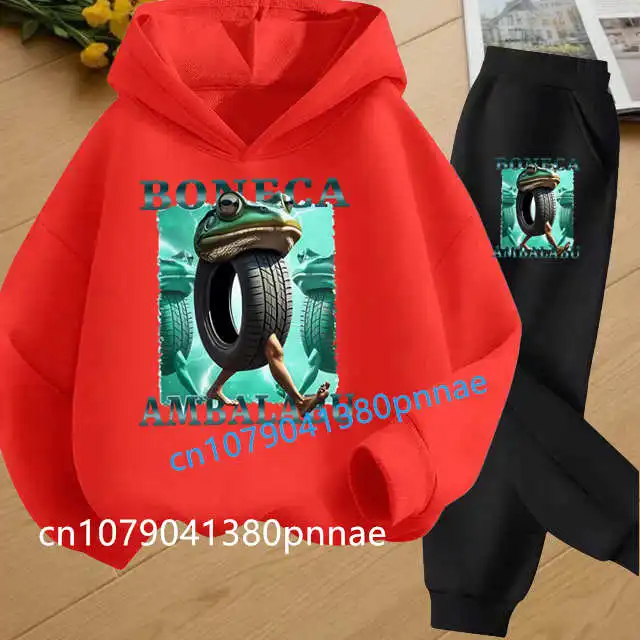 الفتيات رياضية ملابس أطفال Tralalero Tralala Tung Tung Tung مضحك الإيطالية Brainrot الاطفال ملابس الأولاد هوديي + السراويل 2 قطعة مجموعة