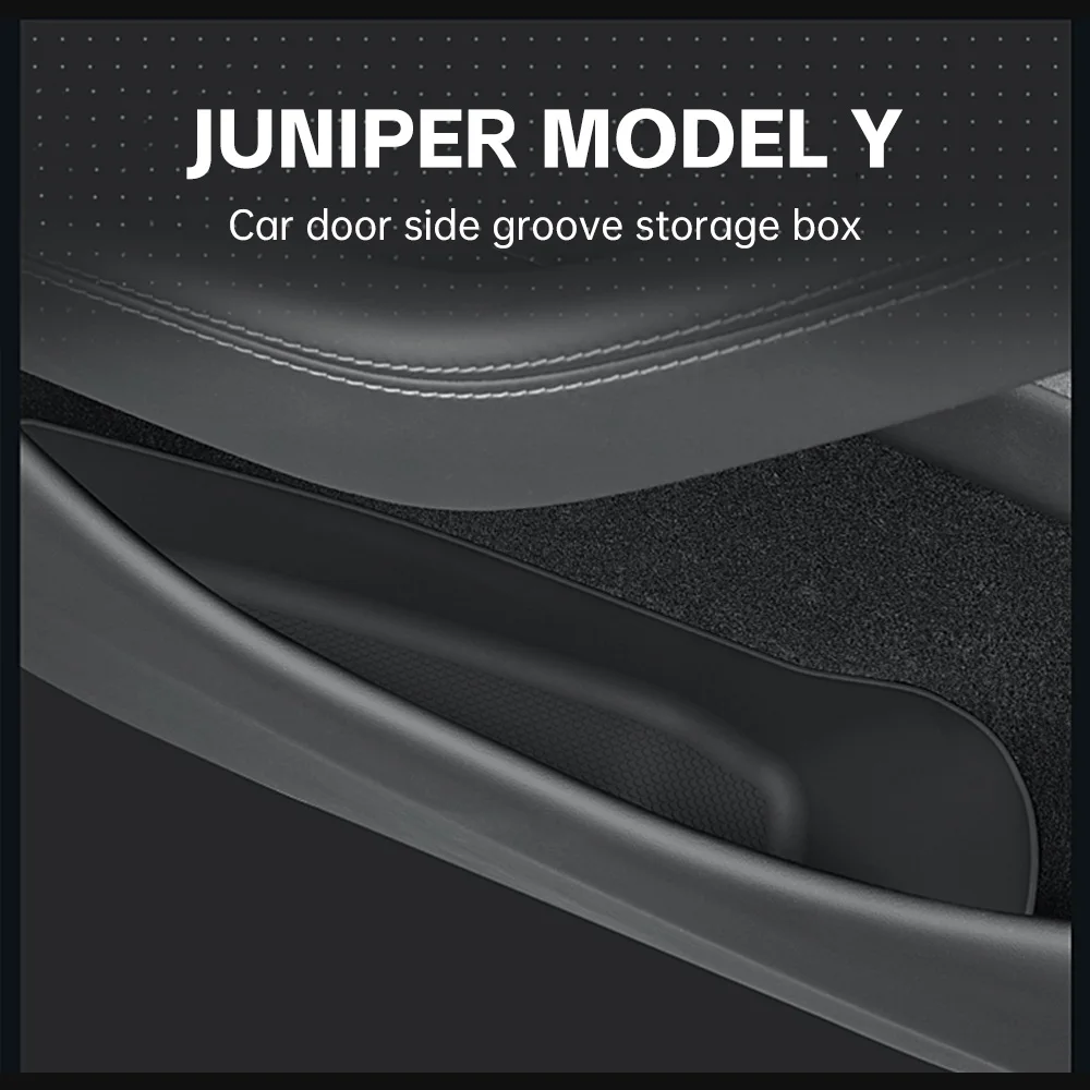 صينية تخزين داخلية للأبواب الأمامية والخلفية لطراز تسلا Y Juniper 2025 2026 صندوق تخزين الجيب الجانبي للباب ملحقات داخلية