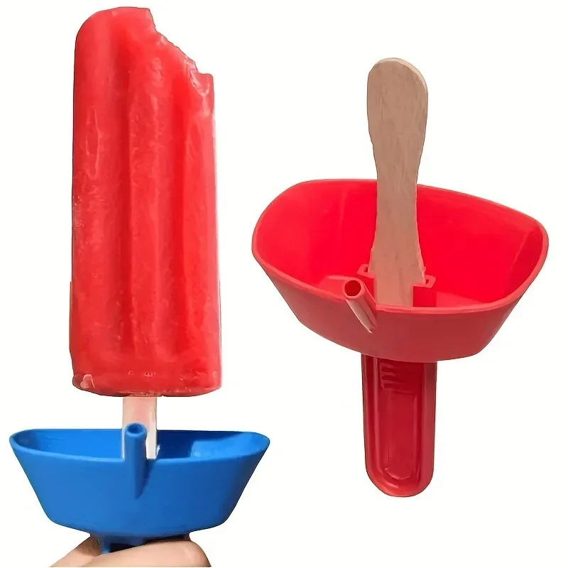Estante para paletas a prueba de goteo, soporte para hielo sin goteo, sin enredos, con pajita para helado para niños, nuevo