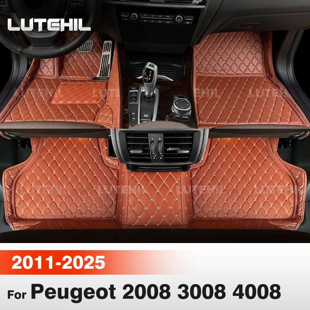 For Peugeot 2008 3008 4008 2011-2025 Custom Car Floor Mat Automobile Carpet Interior Details Accessories 24 23 22 21 20