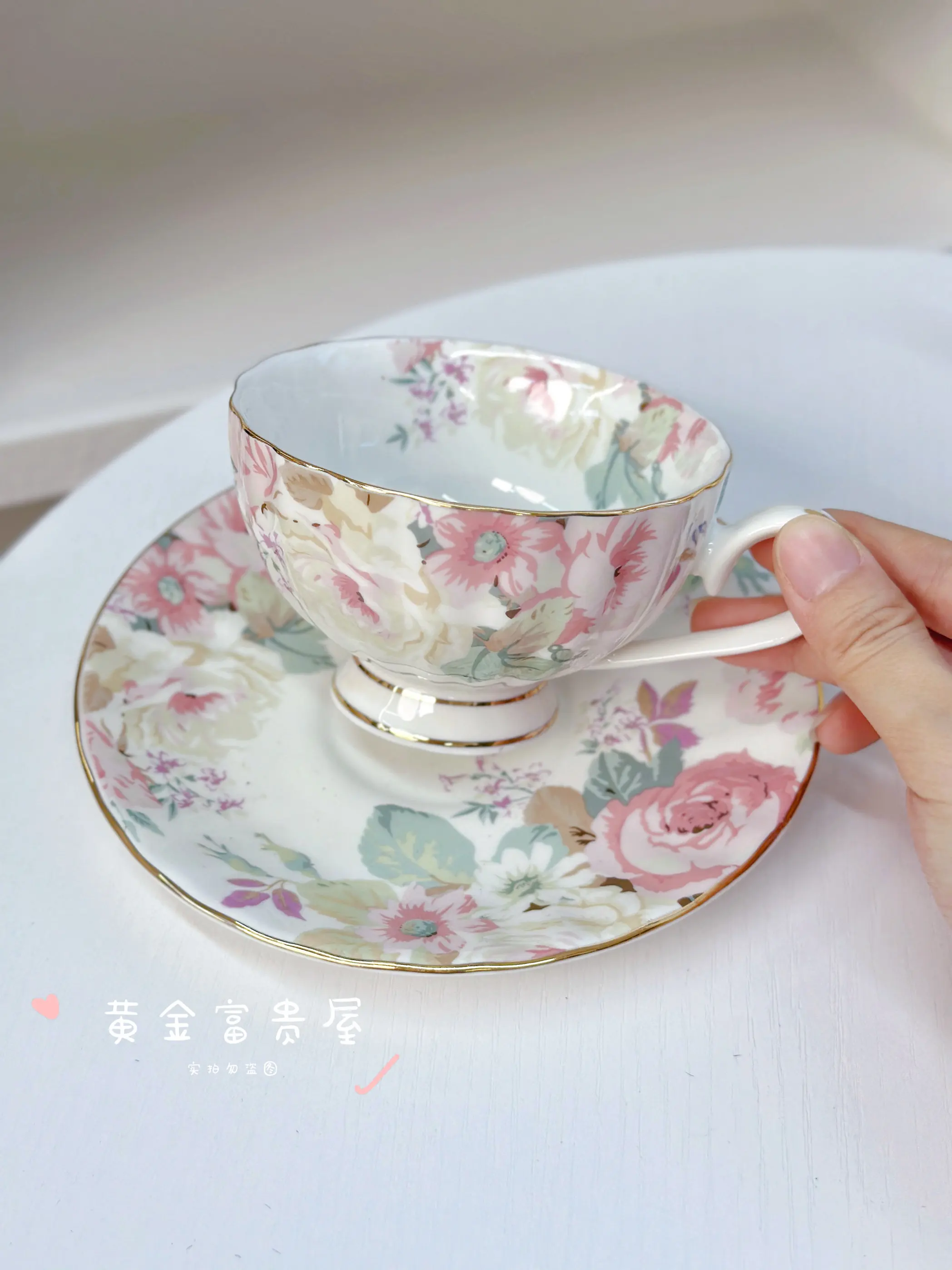 Export foreign trade bone china coffee cup teacup teapot garden series household light luxury bone china English coffee cup set