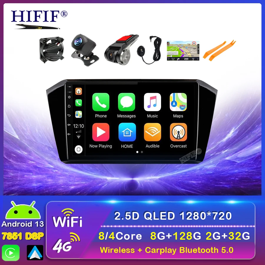 

DSP 4G Android 13 Car Radio For VW/Volkswagen Passat B8 2015- GPS CANBUS Carplay Octa Core RAM 6GB ROM 128G DVR No 2din