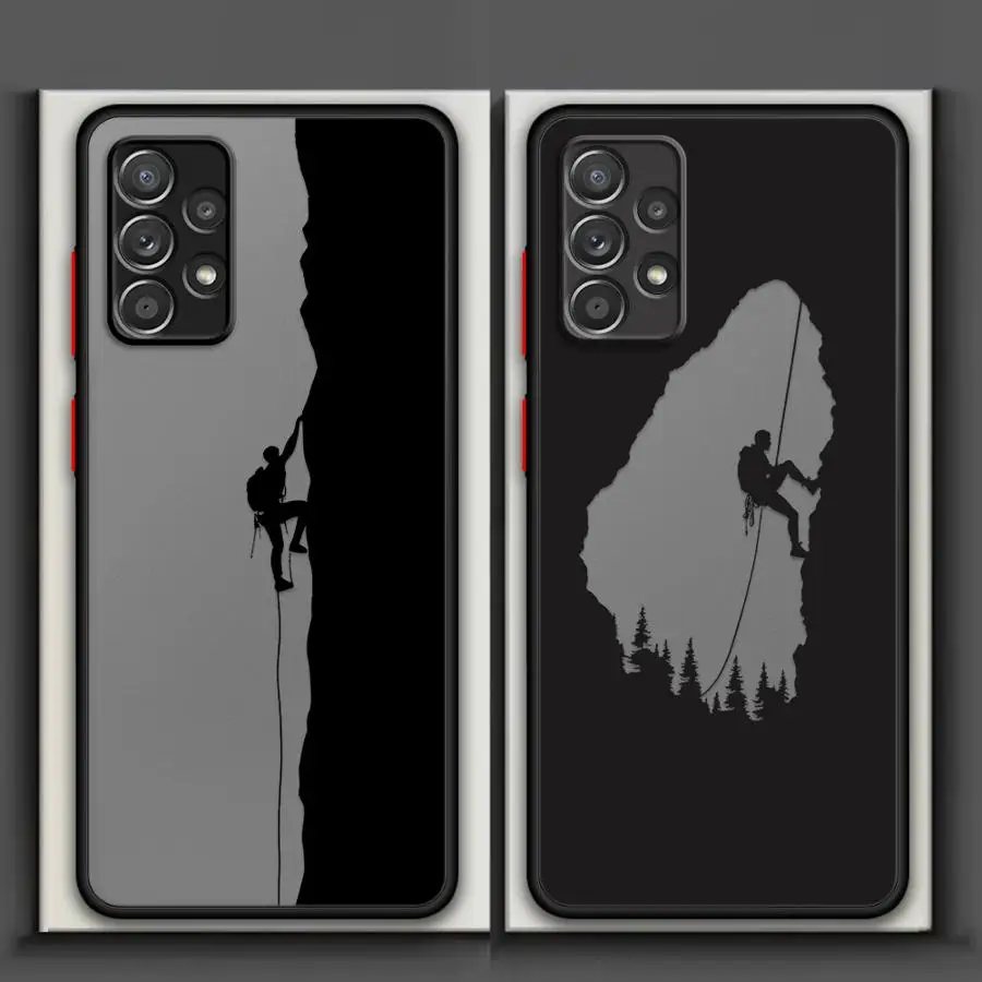 Phone Cover Case for Samsung Galaxy A73 A33 A53 A34 A36 A14 A23 A16 A15 A17 A52 A35 A54 A56 A55 A52S A72 Rock Climbing Art