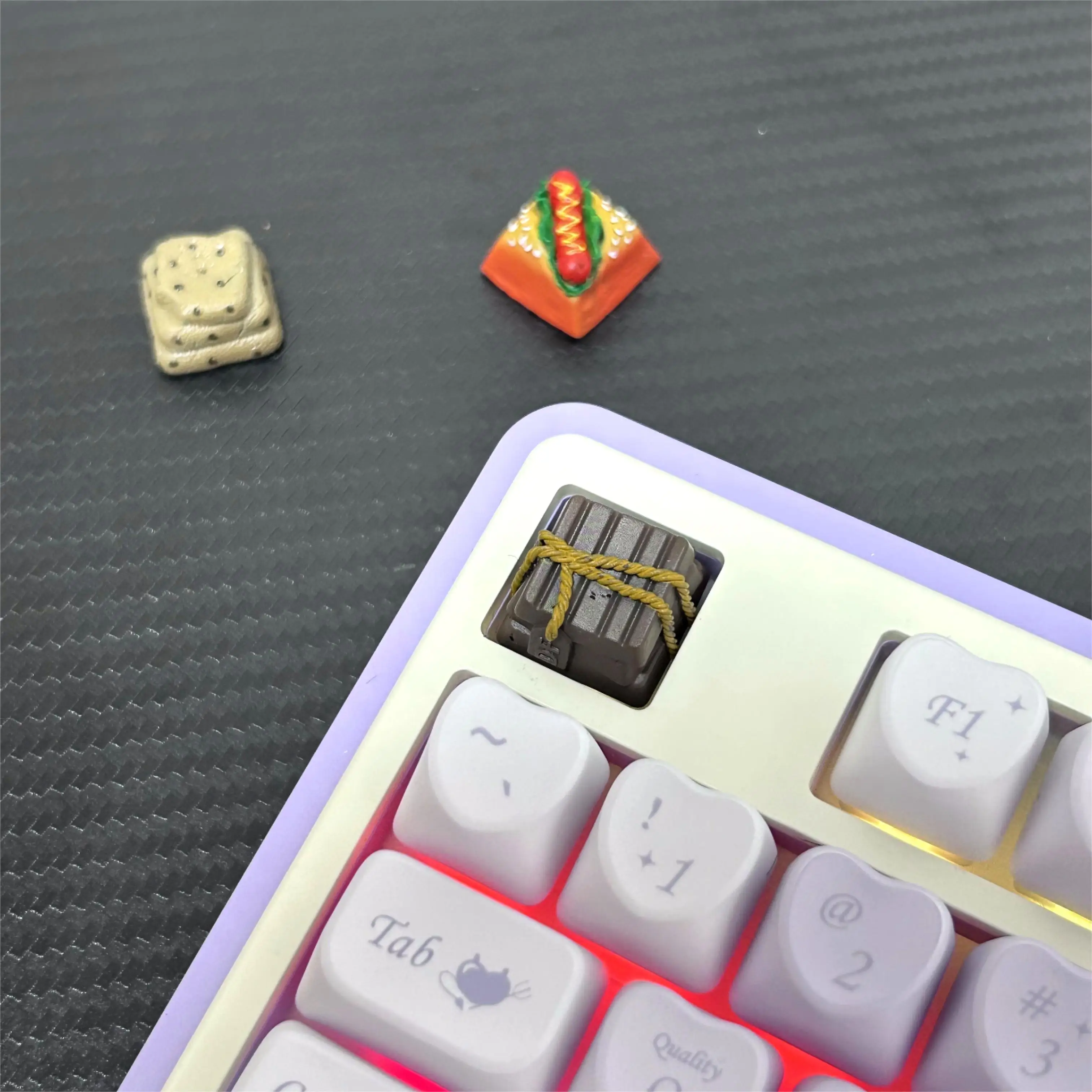 1 Piece Personalized Resin Food Theme Keycap Creative Hamburger Hot Dog Chocolate Customized Mechanical Keyboard Keycaps