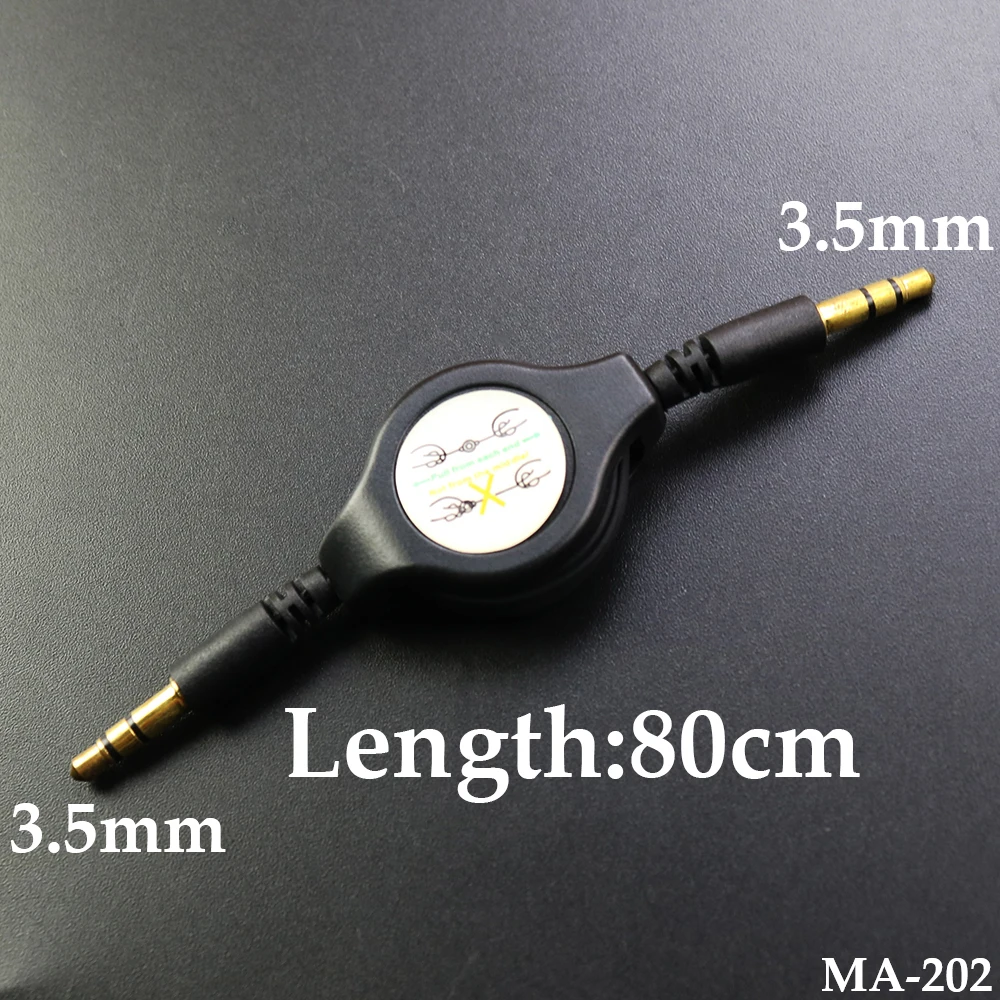 80CM 3.5mm Retractable Earphone Jack Aux Audio Cable For Car Iphone Samsung Phone GPS MP3 MP4 Music Headphone Stereo Speaker