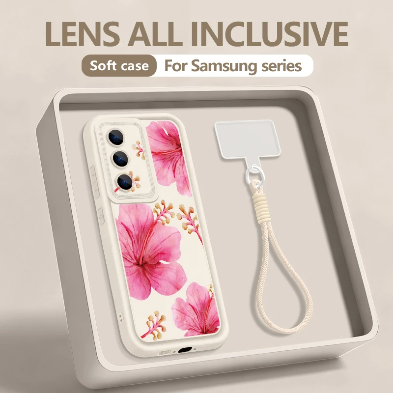 Lilienblumen-Handyhülle mit Handschlaufe für Samsung Galaxy S26 S25 S24 Ultra S23 S25 FE A57 A37 A17 A56 A16 A55 A54 A15