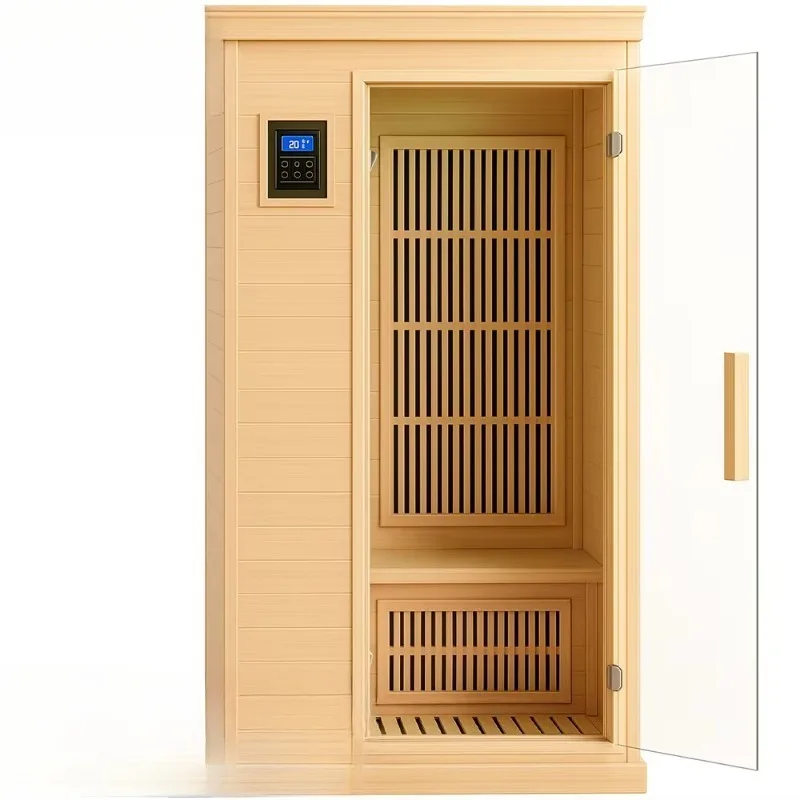 Customize   Hemlock Solid Wood Indoor Infrared Sauna Room Electric 6 Heaters 5 Year Warranty Transom Windows Luxury Modern Room
