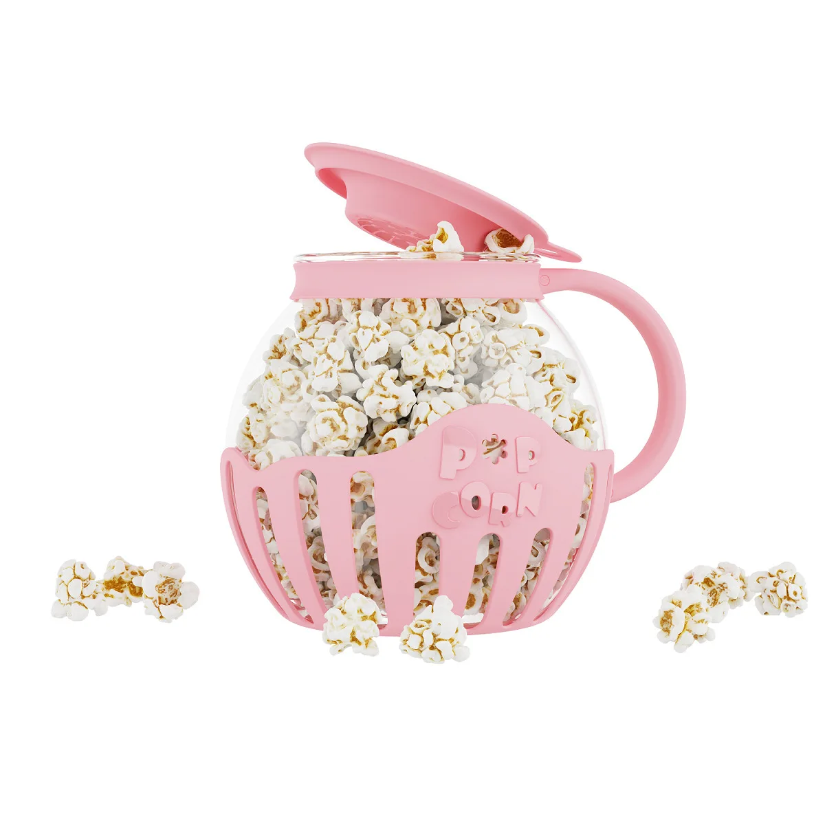 Microwave Glass Popcorn Popper with Silicone Lid Microwave Popcorn Popper with Temperature Safe Glass