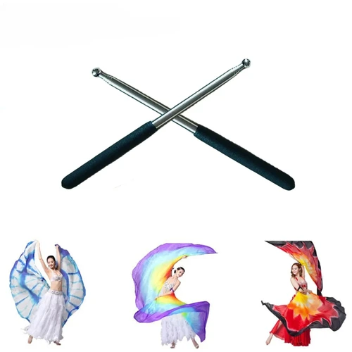 Imagen 2 del producto Alas de Isis para bailar, varillas telescópicas de acero inoxidable como accesorios para danza del vientre, palos de alas de danza del vientre de Egipto y India