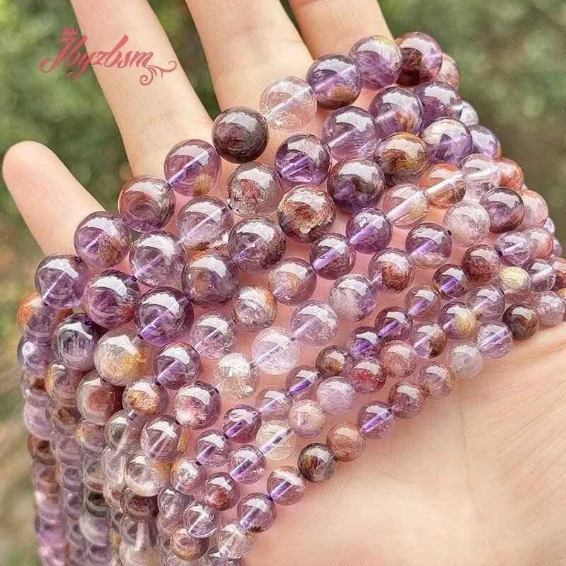 

Natural Ghost Quartz Round Smooth Stone Beads Spacer Strand 15 Inches For Jewelry Making DIY Necklace Bracelet 6mm/8mm/10mm