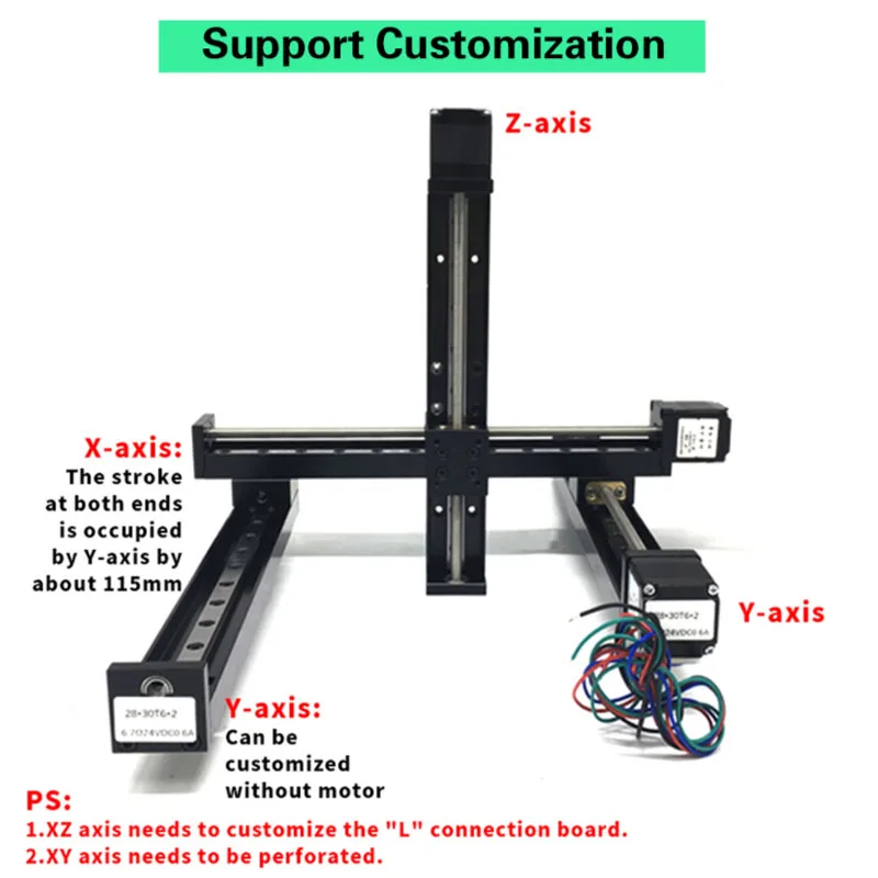 T-type CNC Sliding Table Rail Linear Stage Transport Guide Platform Stepper Motor Drive Kit Mini Slide Table XYZ Axis Table