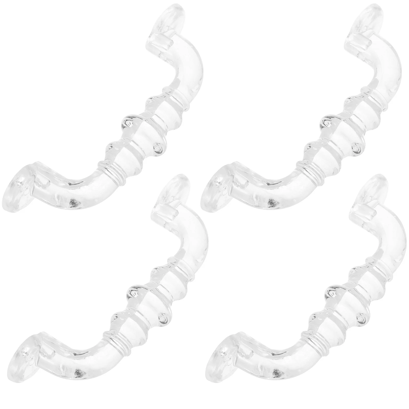 

4Pcs Curved Acrylic Door Handles Modern Cabinet Pulls Smooth Furniture Grip for Cupboards Drawers Door Handle Drawer Handle