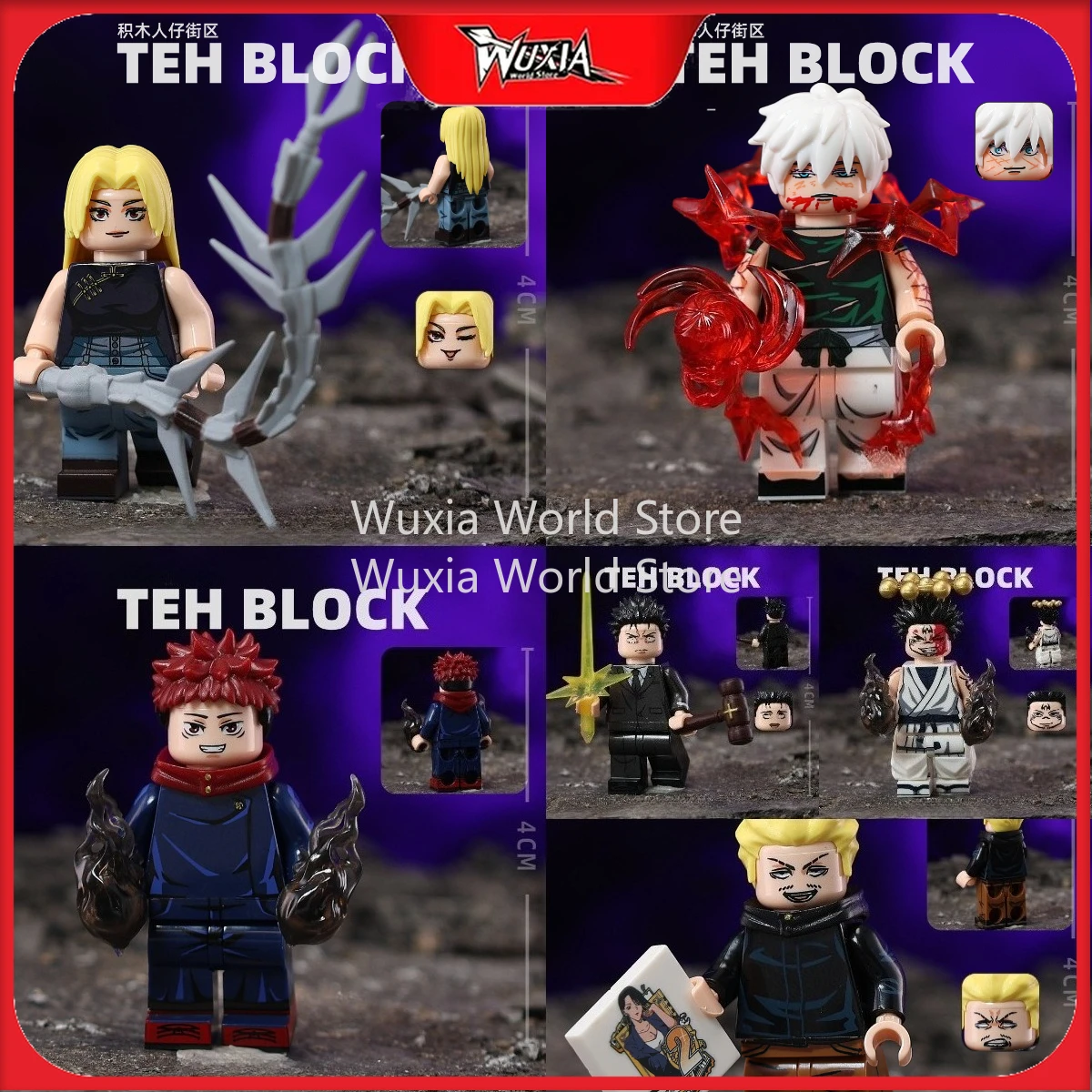 

New5cmAnime Figure Spell Return Gojo Satoru Nuo Fu Kuroe Building Block Minifigure Assembly Toys Decoration Ornaments Gifts Toys