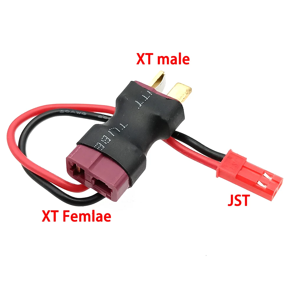 XT60 T Plug to JST Female Plug Direct Insertion Power Adapter for Lipo Connector of Remote Control Battery Model Accessories