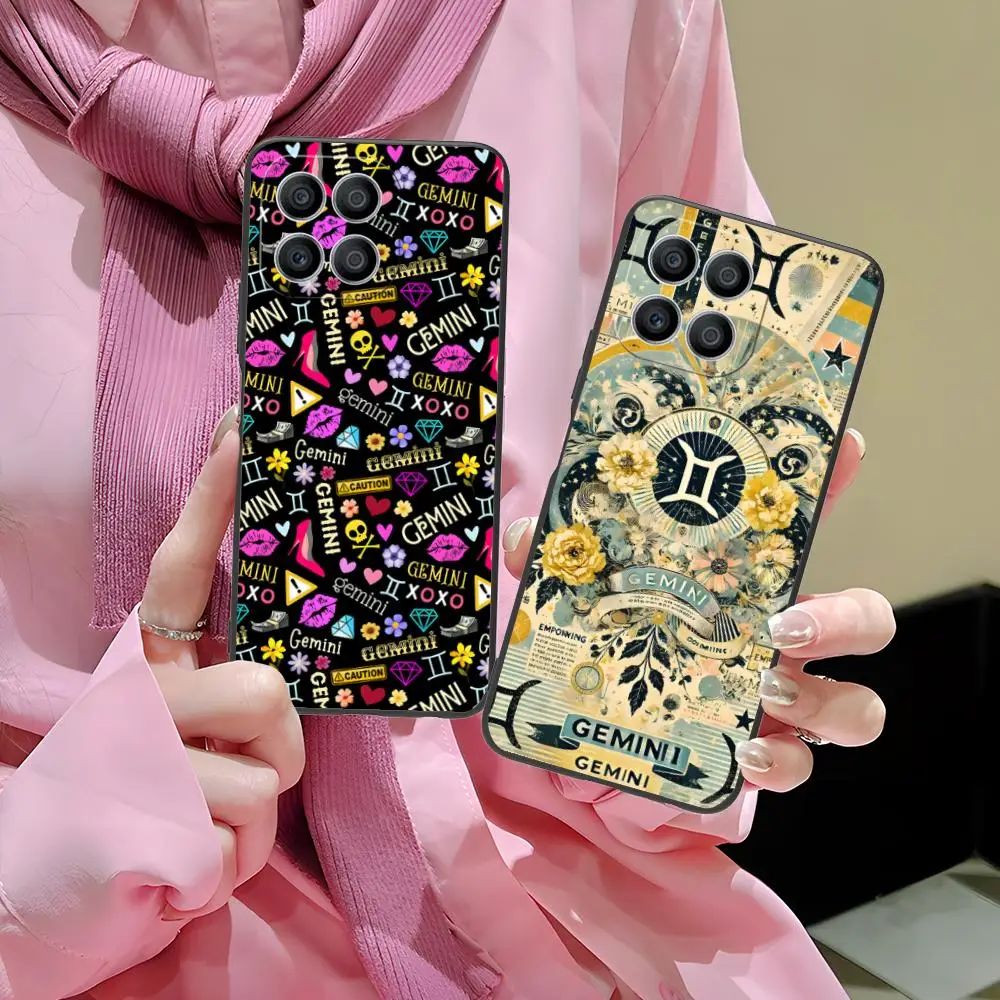 

Zodiac Sign Gemini Mobile Phone Case for Honor 90 80 70 60 50 30 20 10 9 8 7 Pro S SE Lite 5G Colorful Printing Cover Luxury