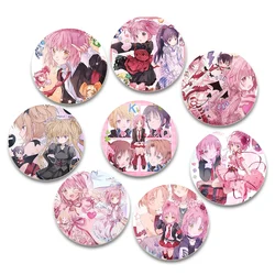 Anime Shugo Chara HD Print Brooches Handmade Badge Cartoon Figure Hinamori Amu/Tsukiyomi Ikuto Round Display Lapel Pins Jewelry